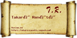 Takaró Renátó névjegykártya